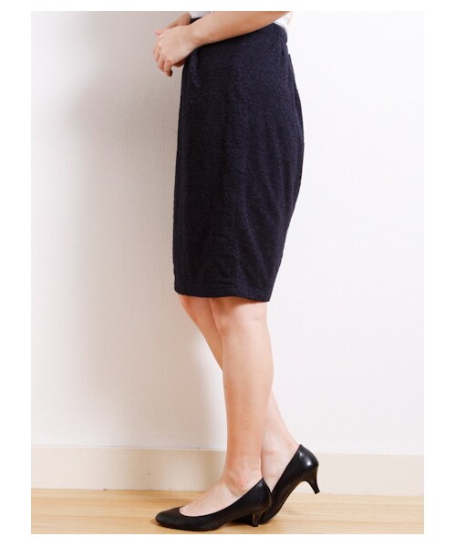 earth music&ecology（アースミュージックアンドエコロジー）の「・レースタイトスカート（スカート・レディース・オフホワイト/ブラック/ネイビー・S/M）」の5枚目の写真