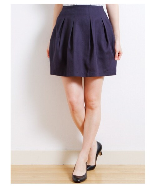 SEVENDAYS=SUNDAY（セブンデイズサンデイ）の「・タックスカート（スカート・レディース・オフホワイト/イエロー/ネイビー・M/L）」の2枚目の写真