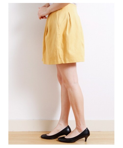 SEVENDAYS=SUNDAY（セブンデイズサンデイ）の「・タックスカート（スカート・レディース・オフホワイト/イエロー/ネイビー・M/L）」の5枚目の写真