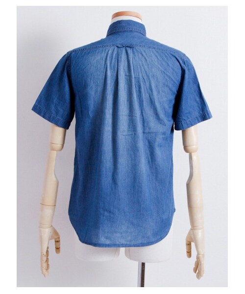 SEVENDAYS=SUNDAY(セブンデイズサンデイ)の「4.5ozデニム ボタンダウン半袖シャツ(シャツ・ブラウス・メンズ・インディゴ/ライトインディゴ・S/M/L/XL)」の6枚目の写真