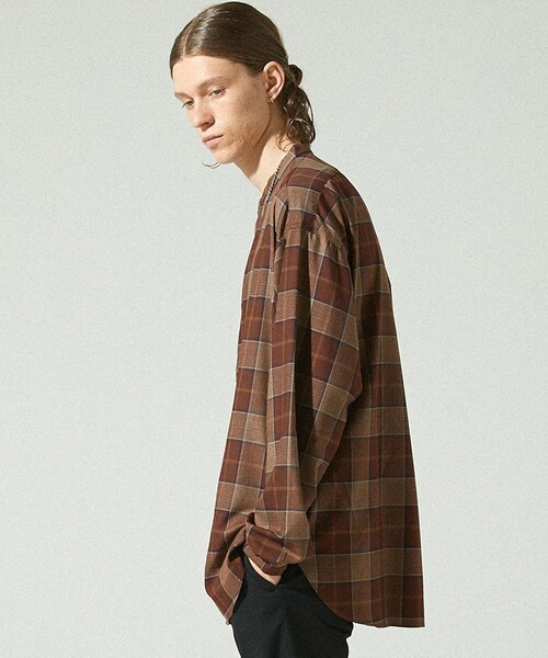 LIDNM（リドム）の「VINTAGE CHECK SHIRT（シャツ/ブラウス・メンズ・ブラウン系・MEDIUM/LARGE）」の2枚目の写真
