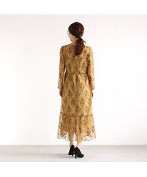 kaene パネルワンピース　イエロー kaene（カエン）の「100305 / オールレースワンピース（yellow