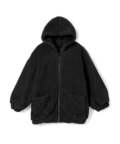 GRL（グレイル）の「BIGシルエットボアジップパーカー（パーカー・レディース・ブルー/ブラック/ライトベージュ/モカ/アイボリー・F/Ｆ）」の3枚目の写真