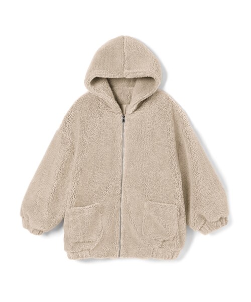 GRL（グレイル）の「BIGシルエットボアジップパーカー（パーカー・レディース・ブルー/ブラック/ライトベージュ/モカ/アイボリー・F/Ｆ）」の5枚目の写真