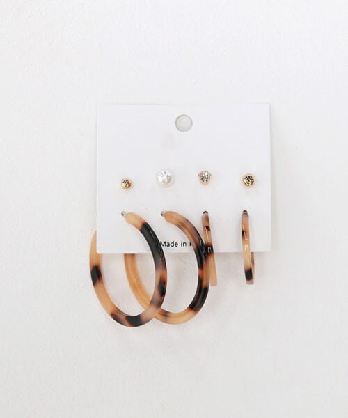 DHOLIC（ディーホリック）の「マルチセットピアス（ピアス（両耳用）・レディース・ブラウン/ベージュ・FREE）」の2枚目の写真