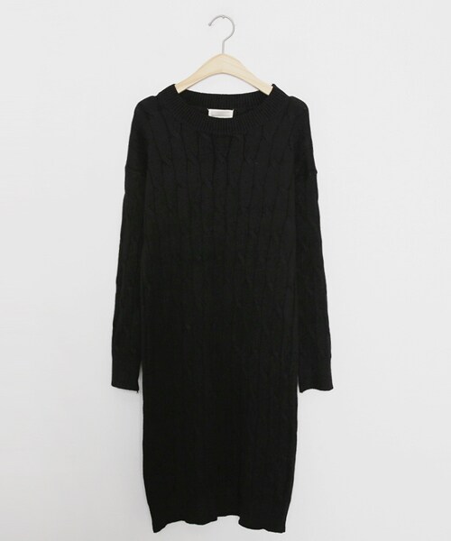 DHOLIC（ディーホリック）の「ツイストニットワンピース（ワンピース・レディース・ホワイト/ブラック・FREE）」の2枚目の写真