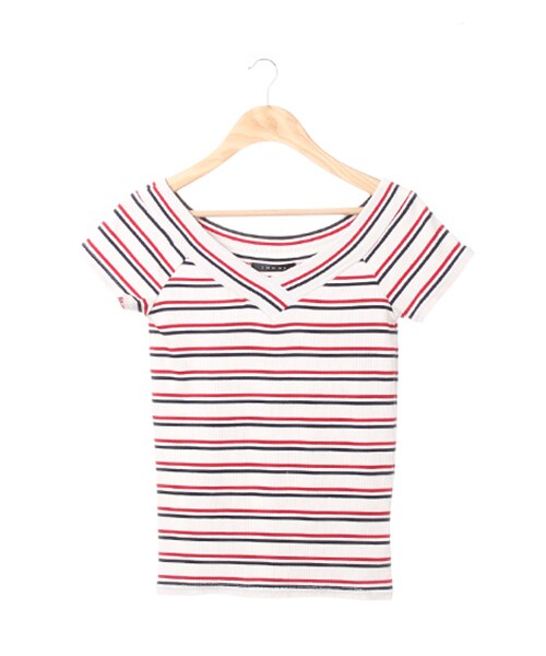 INGNI（イング）の「マルチボーダーオフショル／Tシャツ（トップス・レディース・ｵﾌﾎﾜｲﾄ/ｸﾛ/ｱｶ/ｲｴﾛｰ/ｺﾝ/ﾄﾘｺﾛｰﾙ・M）」の12枚目の写真