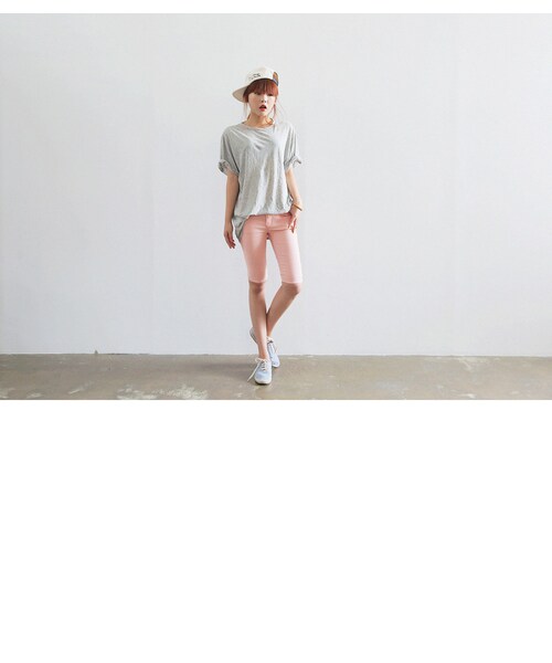 STYLENANDA（スタイルナンダ）の「ナチュラル系ウォッシングルーズＴシャツ（トップス・レディース・ホワイト/カーキ/ベージュ/ブラック/メランジグレー・フリーサイズ）」の20枚目の写真