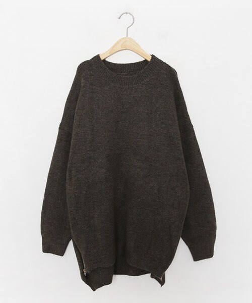 DHOLIC（ディーホリック）の「サイドジップルーズニット（ニット/セーター・レディース・ベージュ/ブラウン/グレー・FREE）」の3枚目の写真