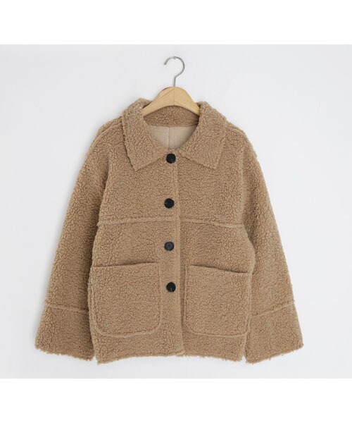 DHOLIC（ディーホリック）の「ボアボタンジャケット（その他アウター・レディース・その他/ベージュ/ブラウン・FREE）」の3枚目の写真