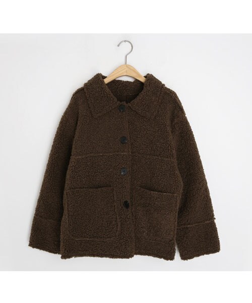 DHOLIC（ディーホリック）の「ボアボタンジャケット（その他アウター・レディース・その他/ベージュ/ブラウン・FREE）」の2枚目の写真