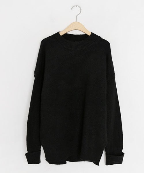 DHOLIC（ディーホリック）の「ロールアップスリーブニット（ニット/セーター・レディース・グリーン/ピンク/ブラック/ブルー/ベージュ・FREE）」の2枚目の写真