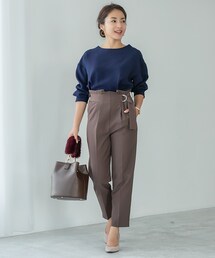 EDIST.CLOSET | ブラウンベルト付きハイウエストパンツ(その他パンツ)