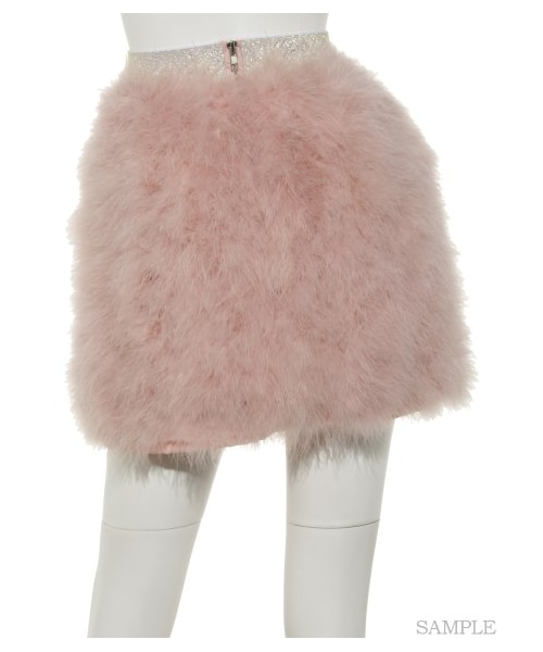 lilLillyリルリリー　フェザーファースカート　ミニ丈台形　バックファスナー lilLilly（リルリリー）の「フェザーファースカート（）」 - WEAR