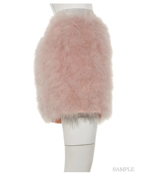 lilLillyリルリリー　フェザーファースカート　ミニ丈台形　バックファスナー lilLilly（リルリリー）の「フェザーファースカート（）」 - WEAR