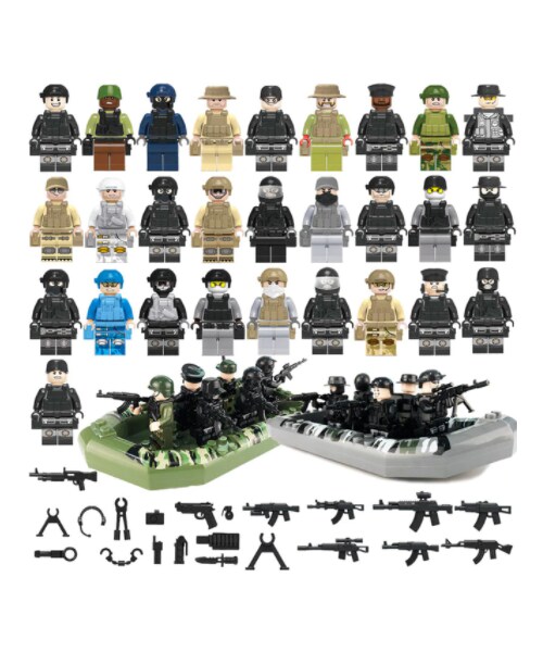 No Brand ノーブランド の レゴ互換 レゴ特殊部隊 ミニフィグ 銃 ボート 戦争 軍隊 兵士 兵隊 ミリタリー Lego風 ブロック セット 知育にもおすすめ その他 Wear