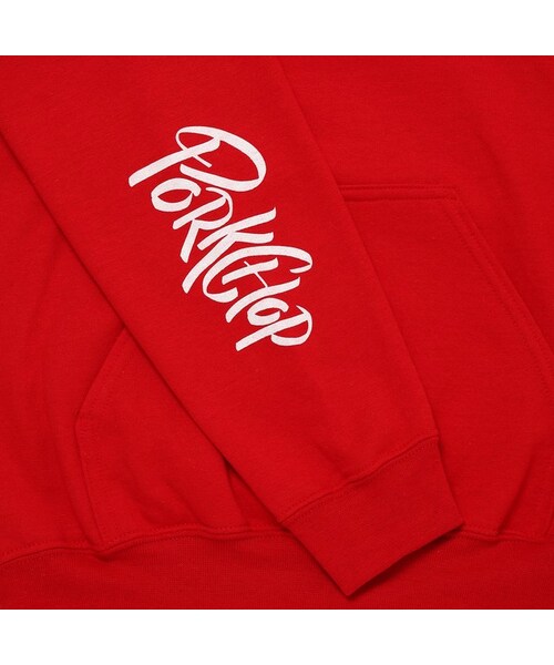 PORKCHOP ポークチョップ PORK BACK HOODIEパーカー 赤M PORKCHOP GARAGE SUPPLY,ポークチョップ ガレージサプライ,