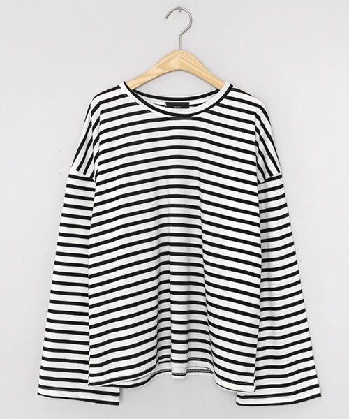 DHOLIC（ディーホリック）の「ボーダールーズTシャツ（Tシャツ/カットソー・レディース・ブラウン/グレー/ブラック/レッド・FREE）」の2枚目の写真