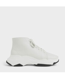 【再入荷】レーズアップ チャンキースニーカー / Lace-Up Chunky Sneakers （White）