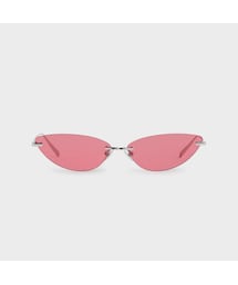 CHARLES & KEITH キャットアイサングラス Edie エディー オーバルラップアラウンドサングラス - ブルー