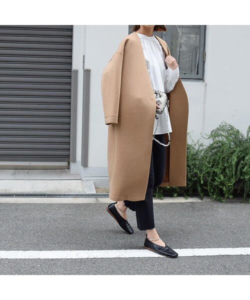 no brand(ノーブランド)の「ダンボールニットカラーレスコート(ダウンジャケット/コート・レディース・その他)」の5枚目の写真