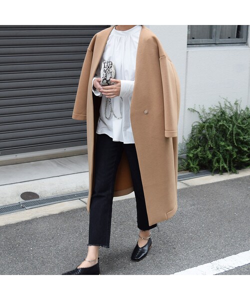 no brand(ノーブランド)の「ダンボールニットカラーレスコート(ダウンジャケット/コート・レディース・その他)」の1枚目の写真