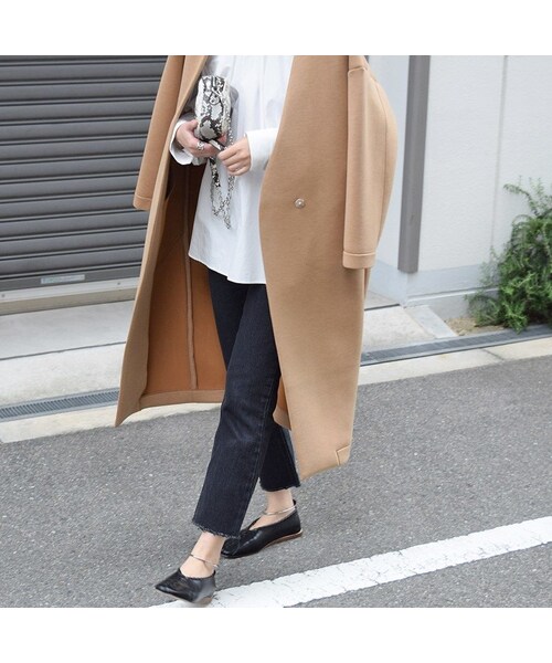 no brand(ノーブランド)の「ダンボールニットカラーレスコート(ダウンジャケット/コート・レディース・その他)」の4枚目の写真