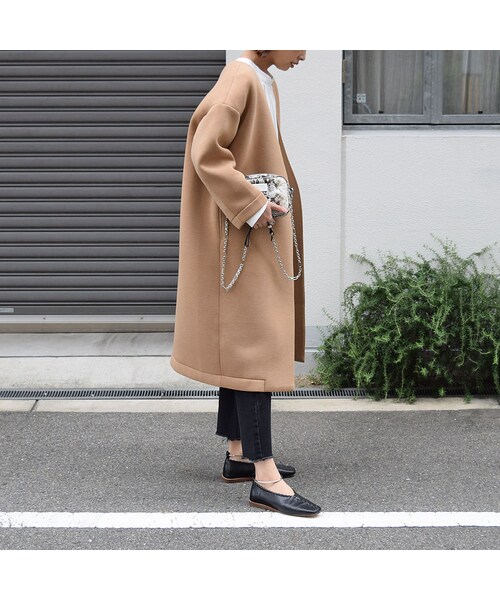 no brand(ノーブランド)の「ダンボールニットカラーレスコート(ダウンジャケット/コート・レディース・その他)」の3枚目の写真