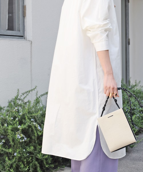 no brand（ノーブランド）の「スタンドカラーオーバーシャツOP（ワンピース・レディース・その他）」の4枚目の写真