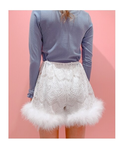 lilLilly（リルリリー）の「ハートレースショートパンツ（パンツ・レディース・WHITE/PINK/BLACK・FREE）」の11枚目の写真
