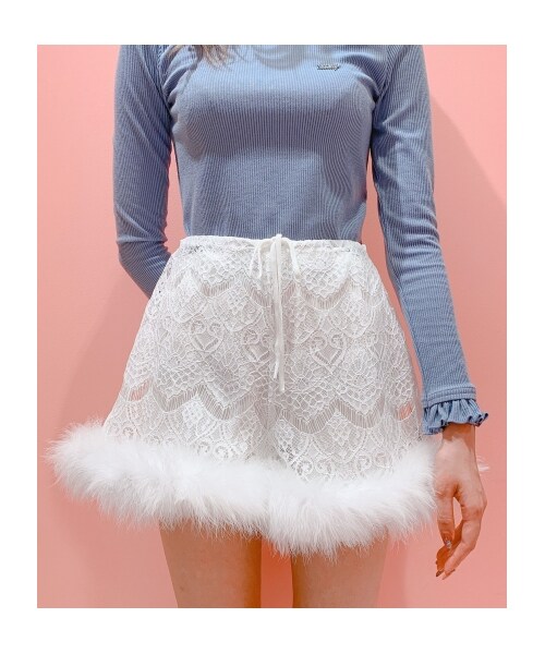 lilLilly（リルリリー）の「ハートレースショートパンツ（パンツ・レディース・WHITE/PINK/BLACK・FREE）」の9枚目の写真