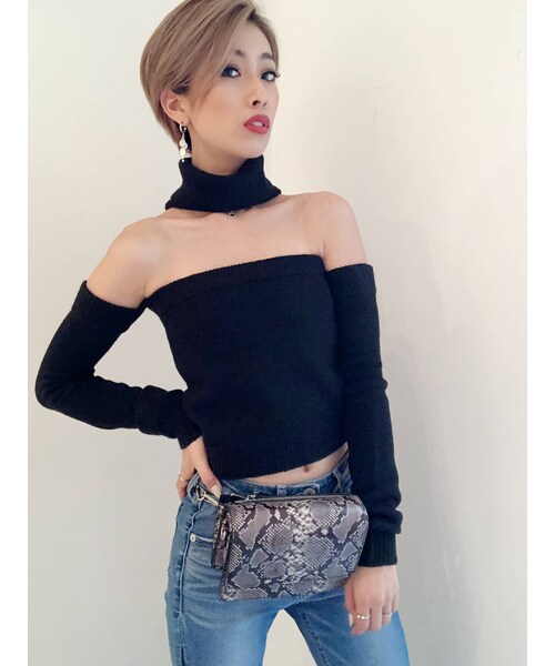 あかりB02653＋B02650ジェイダGYDA 2WAYチョーカーベア GYDA（ジェイダ）の「2WAYチョーカーベアニットトップス（ニット