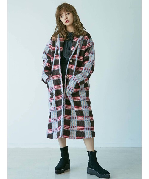merry jenny（メリージェニー）の「バイカラーチェックチェスターコート（その他アウター・ミックス/ピンク/ベージュ・F）」の20枚目の写真