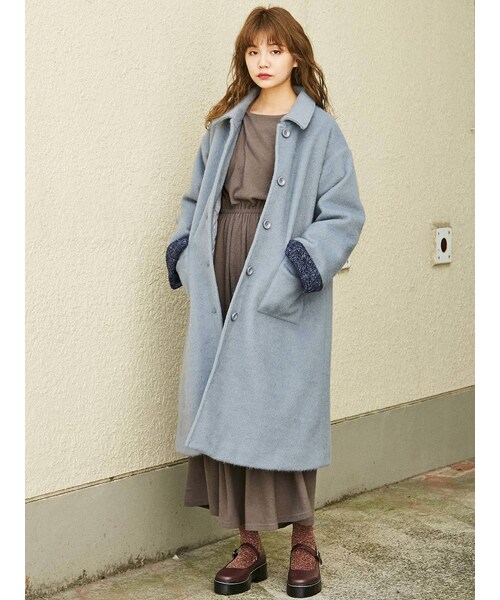 merry jenny（メリージェニー）の「バイカラールーズAラインコート（その他アウター・パープル/アイスブルー・F）」の21枚目の写真