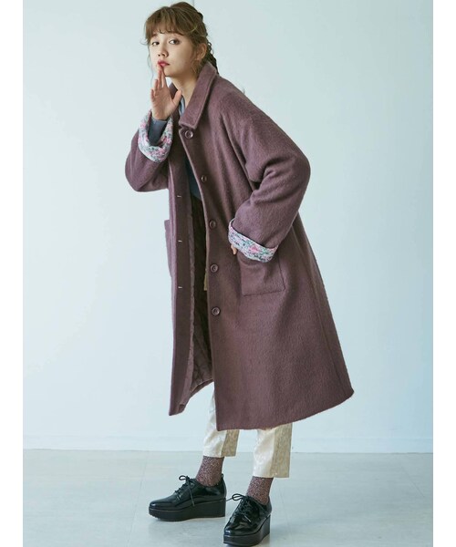 merry jenny（メリージェニー）の「バイカラールーズAラインコート（その他アウター・パープル/アイスブルー・F）」の5枚目の写真