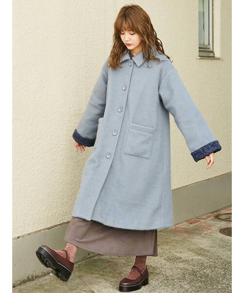 merry jenny（メリージェニー）の「バイカラールーズAラインコート（その他アウター・パープル/アイスブルー・F）」の13枚目の写真
