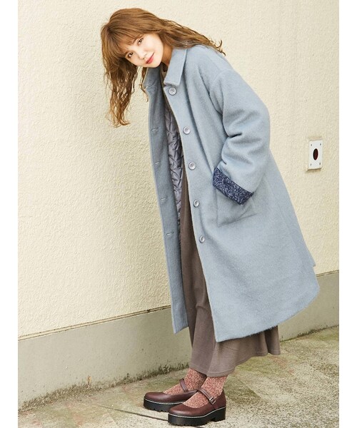 merry jenny（メリージェニー）の「バイカラールーズAラインコート（その他アウター・パープル/アイスブルー・F）」の16枚目の写真