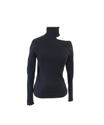 one shoulder knit///  black