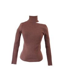 one shoulder knit///  brown