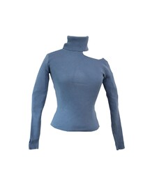 one shoulder knit///dusty blue