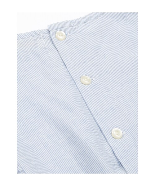 w closet（ダブルクローゼット）の「細ストライプ袖フリル付きプルオーバー（トップス・レディース・Lベージュ/ブルー/ブラック・FREE）」の9枚目の写真