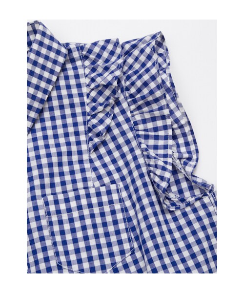 w closet（ダブルクローゼット）の「ギンガムチェックフリル袖シャツ（トップス・レディース・オフホワイト×サックス/オフホワイト×ブルー/オフホワイト×ブラック・FREE）」の8枚目の写真