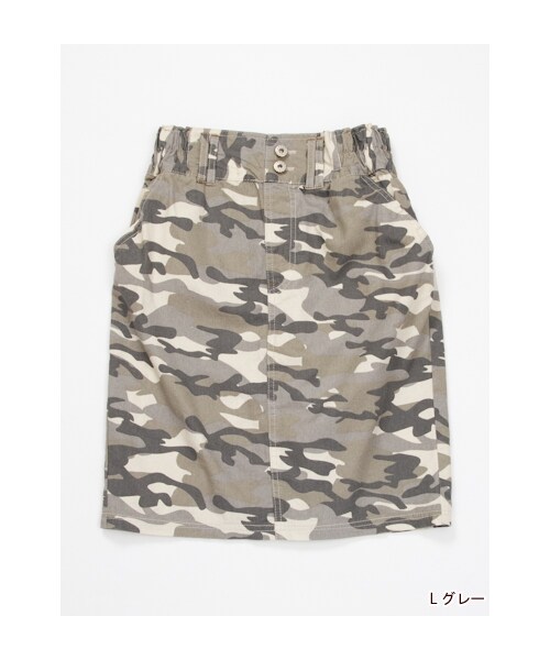 w closet（ダブルクローゼット）の「迷彩タイトスカート（パンツ・レディース・カーキ/Lグレー・FREE）」の3枚目の写真