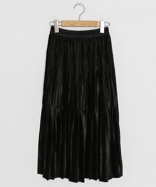 DHOLIC（ディーホリック）の「ベロアプリーツスカート（スカート・レディース・パープル/ブラック・FREE）」の2枚目の写真