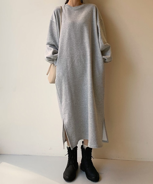 DHOLIC（ディーホリック）の「裏起毛スウェットワンピース（ワンピース・レディース・ベージュ/グレー/ブラック・FREE）」の3枚目の写真