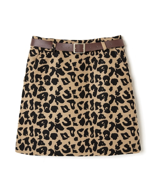 GRL（グレイル）の「ベルト付きレオパードタイトスカート（スカート・レディース・キャメル/ベージュ・S）」の2枚目の写真