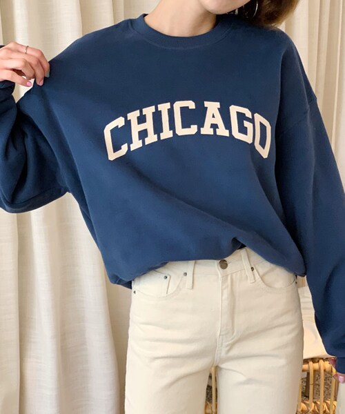 DHOLIC(ディーホリック)の「裏起毛CHICAGOスウェット(スウェット・レディース・ホワイト/ブルー/ピンク/ベージュ・FREE)」の3枚目の写真