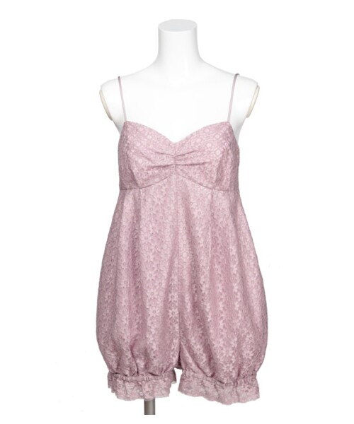 LILY BROWN（リリーブラウン）の「ヴィンテージレースコンビネゾン（オールインワン・レディース・OWHT/LAV/NVY・F）」の4枚目の写真