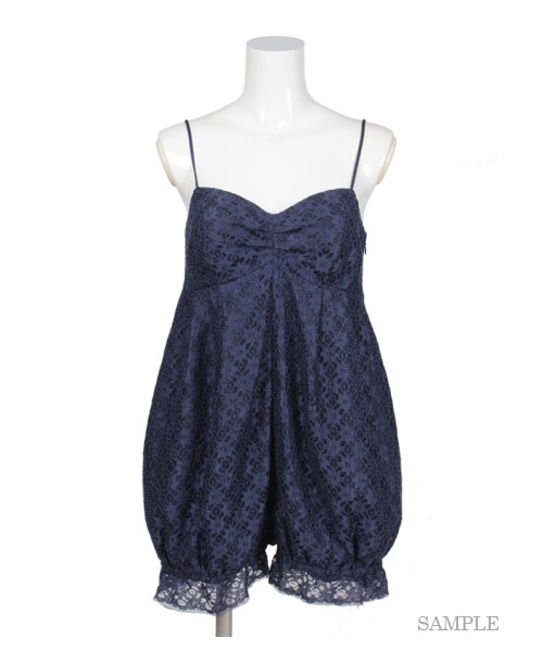 LILY BROWN（リリーブラウン）の「ヴィンテージレースコンビネゾン（オールインワン・レディース・OWHT/LAV/NVY・F）」の3枚目の写真