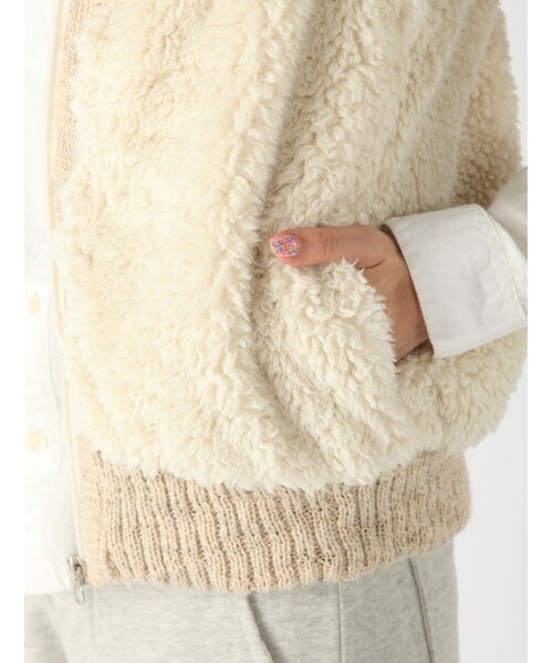 Rinajour（リナジュール）の「Rinajour ボアニットベスト（ジャケット/アウター・レディース・BEIGE・F）」の6枚目の写真